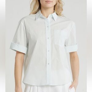 TWP Bad Habit pale aqua s/s shirt -large